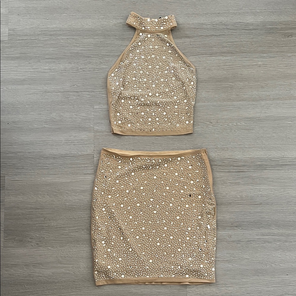 Windsor Tan Sequin Mini Dress